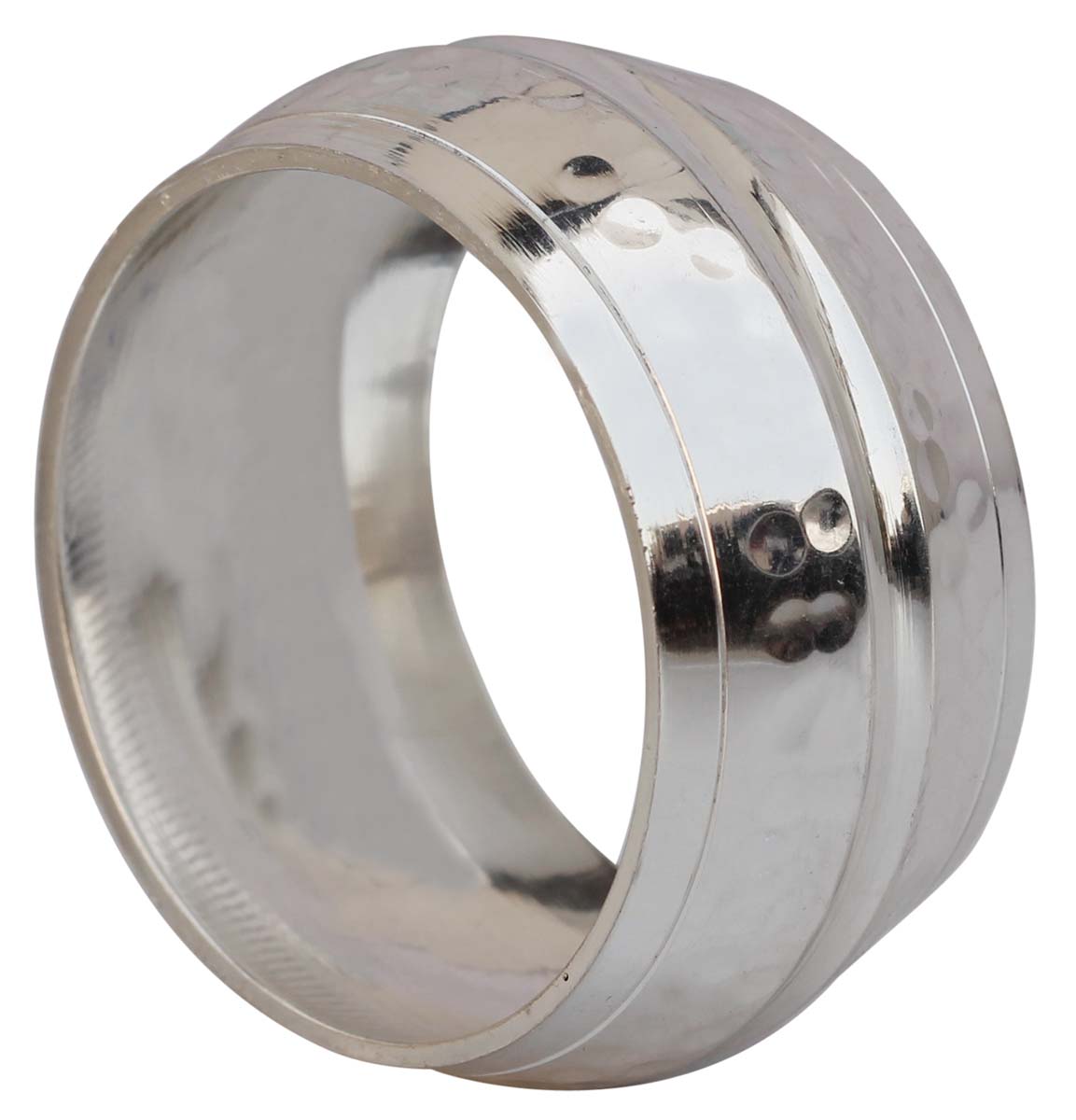 Buy in Bulk - Metal Napkin Rings - Cast in Brass - Nickel Plated - Hammered Effect